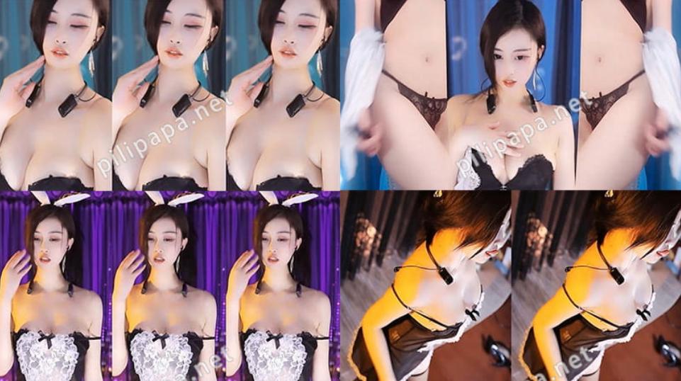 网易CC苏烟老师土豪群黑丝兔女郎+蕾丝装定制热舞2则
