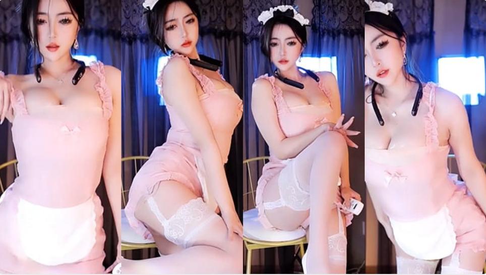网易CC小燃燃粉色女仆会员群定制热舞曝光，5分钟高能美腿+白丝炸翻全场！