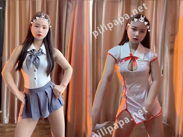 快手苗老师定制热舞短视频合集：制服、小裙子、女仆装穿搭爆表[15V/256M]