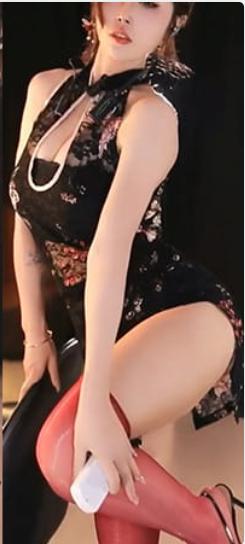 网易CC丸子超凶(蜡笔小丸子)黑色旗袍付费群定制热舞[6分42秒/230729]