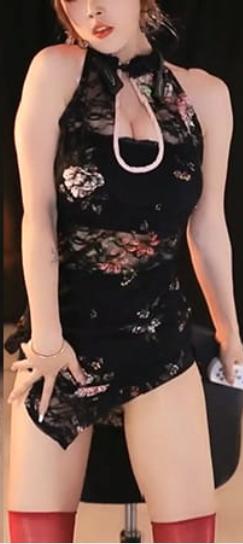 网易CC丸子超凶(蜡笔小丸子)黑色旗袍付费群定制热舞[6分42秒/230729]
