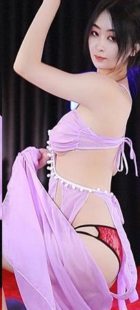 网易CC珊珊土豪千元定制紫纱开衩+红丁字情趣热舞视频[3分27秒]