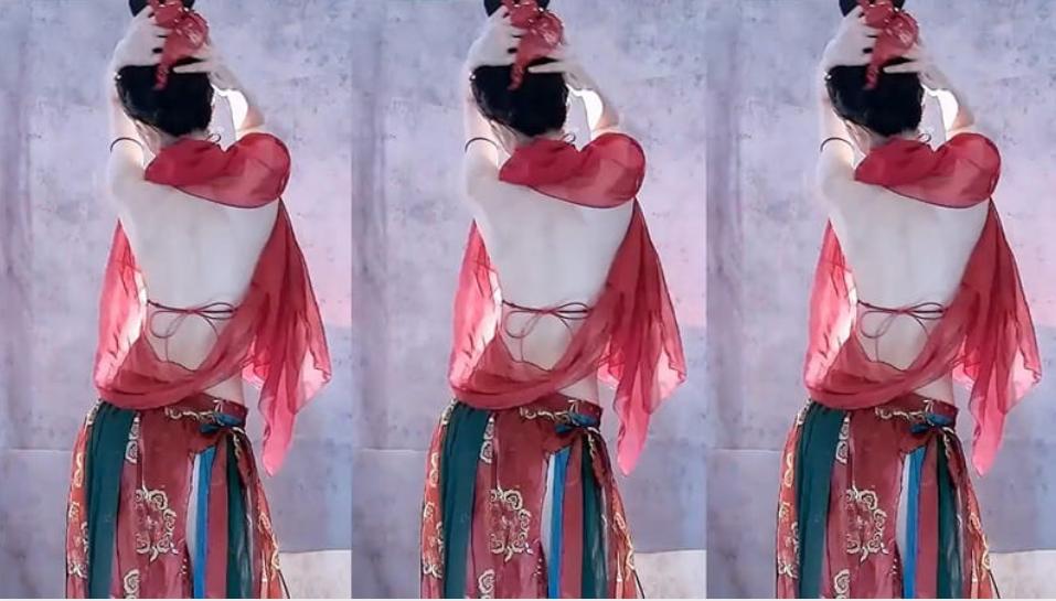网易CC白妖妖敦煌定制热舞视频，红纱露背美炸屏，国风高贵得太撩人[2v/364M]