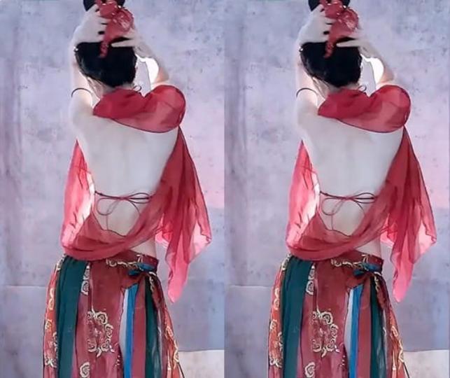 网易CC白妖妖敦煌定制热舞视频，红纱露背美炸屏，国风高贵得太撩人[2v/364M]