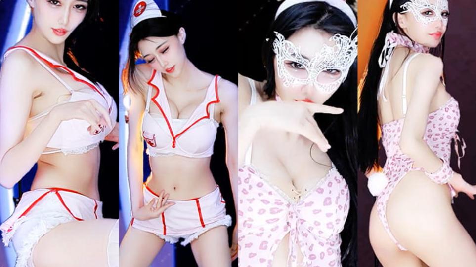 网易CC白妖妖护士装×兔女郎付费群定制热舞，视觉冲击超标[2V/1.57G]