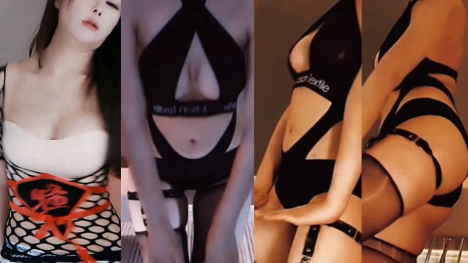 斗鱼艺瑟妃超火群情趣热舞：鱼网、皮革、绑带三大造型魅惑瞬间[3V/7分07]