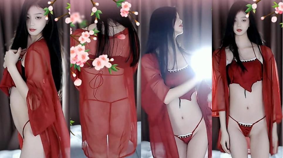 网易CC耶耶土豪定制红色情趣古风丁字热舞视频1V/309.9M