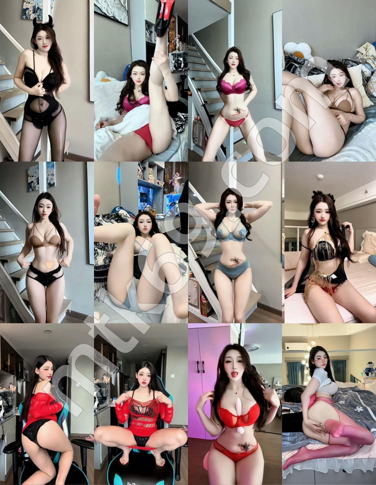 抖音露宝吃不饱福利定制情趣内衣视频流出[8V/305MB]