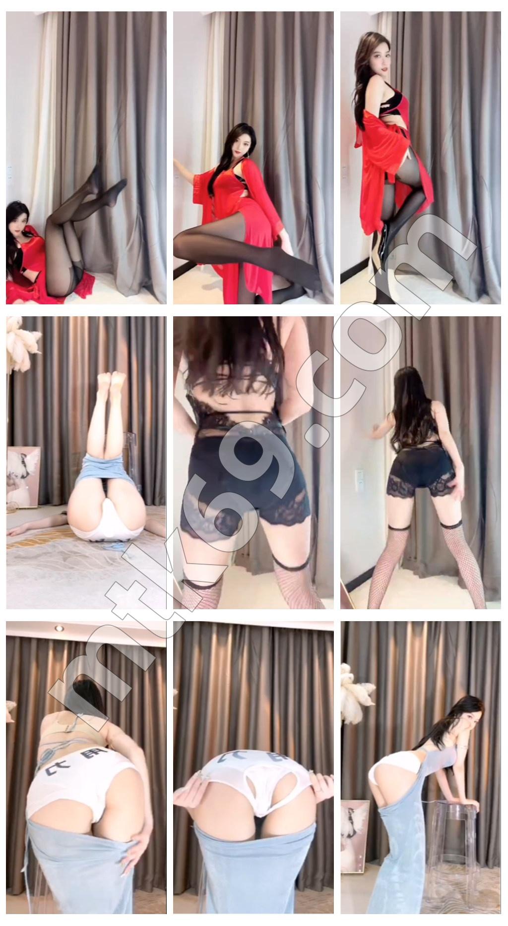抖音圈圈吖定制漏内热舞流出红衣黑丝绝美身材[3V/165MB]