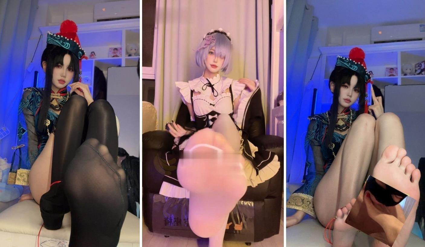 抖音猫奈大人定制丝袜足底诱惑言语羞辱【3V12P/769M】
